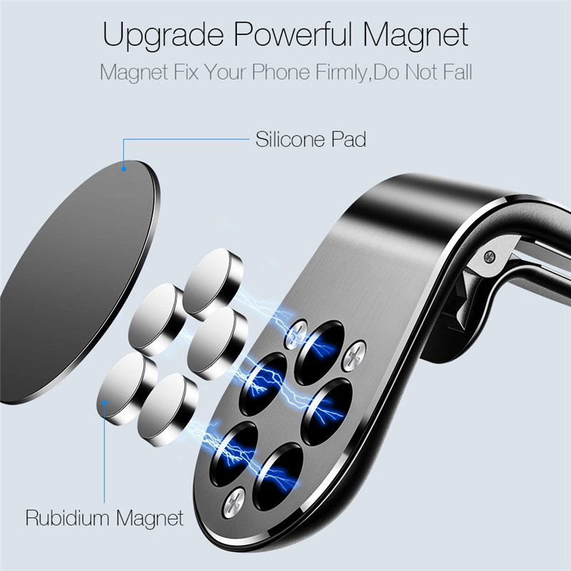 Car Magnet Magnetic Air Vent Mount Holder Magnetic Car Phone Holder Stand 360 Metal Car Air Vent Magnet Stand In Car GPS Mount Holder - Image 7